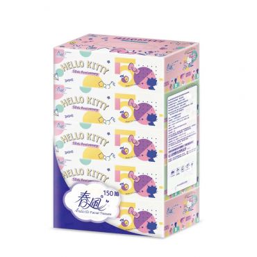 促銷特價--春風 Hello Kitty50週年盒裝面紙150抽*5盒*10串/箱