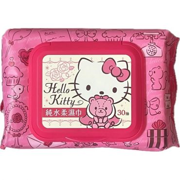 Hello Kitty 純水柔濕巾30抽(加蓋)
